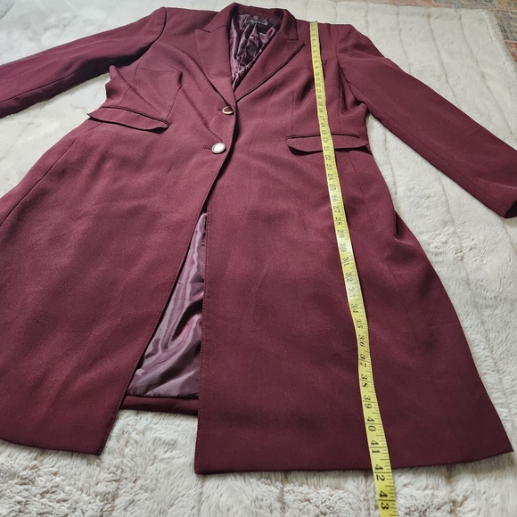 Size 18 Blazer Trench coat Collared long sleeves Wine color JOHN MEYER - Picture 13 of 15